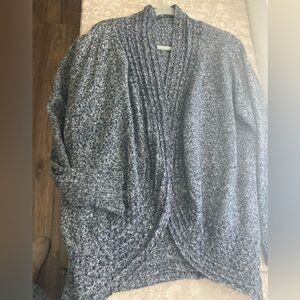 Blue and Cream Marled Sweater